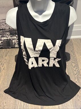 IVY PARK Black Sleeveless Graphic Tank with White 'IVY PARK' Logo